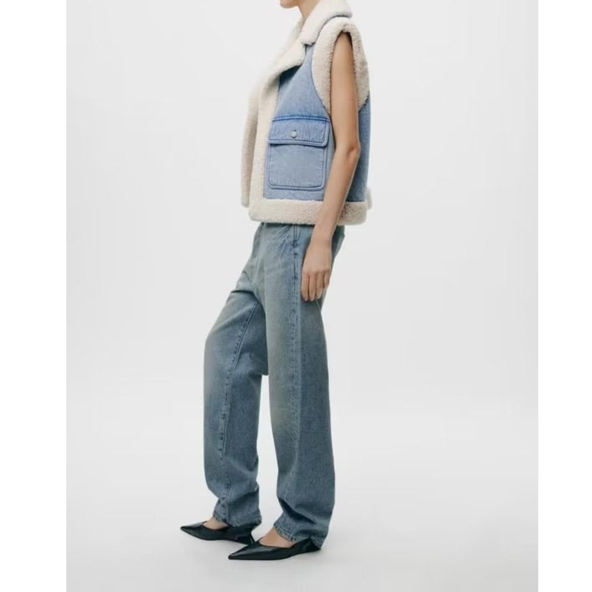 By Ophelia™ | | Denim and Sheepskin Jacket