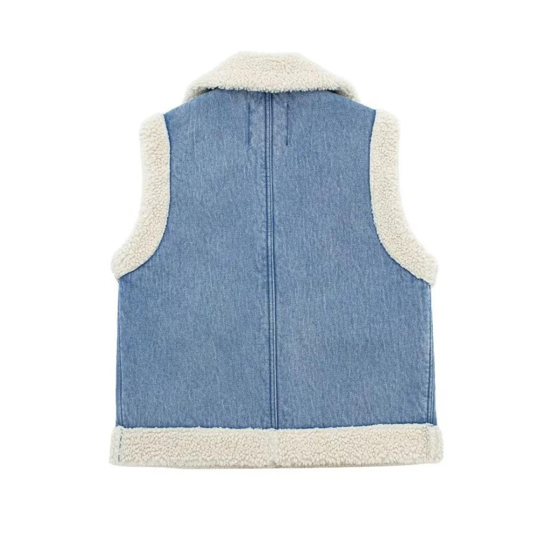 By Ophelia™ | | Denim and Sheepskin Jacket