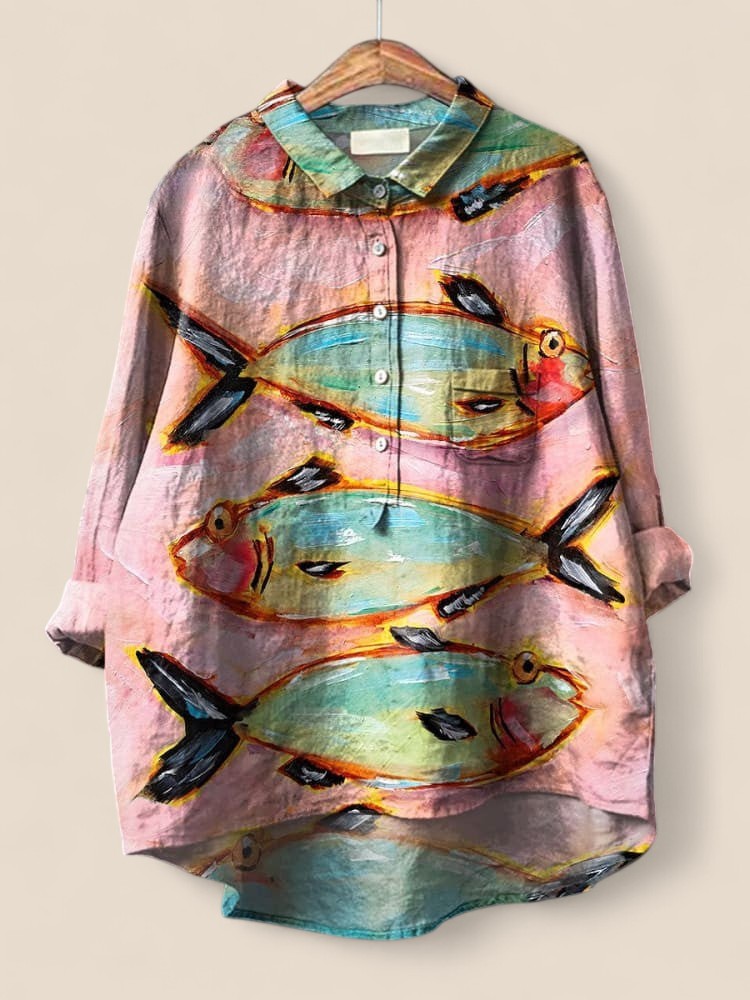 Savannah - Vintage Fish Art Print Shirt
