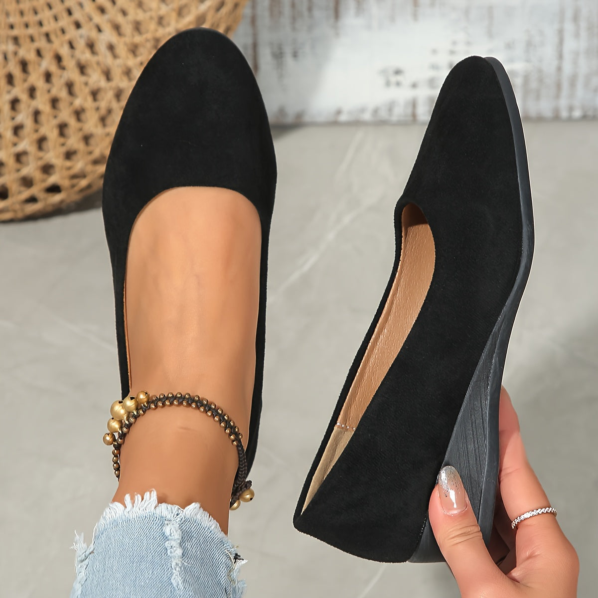 Éliane – Comfortable ballerinas with wedge heels