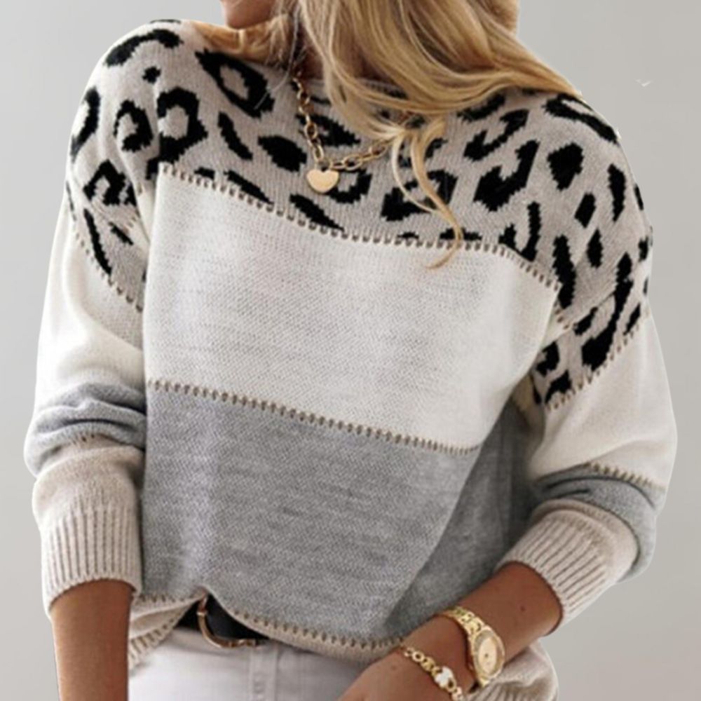Charlene™ | Leopard Print Casual Sweater 