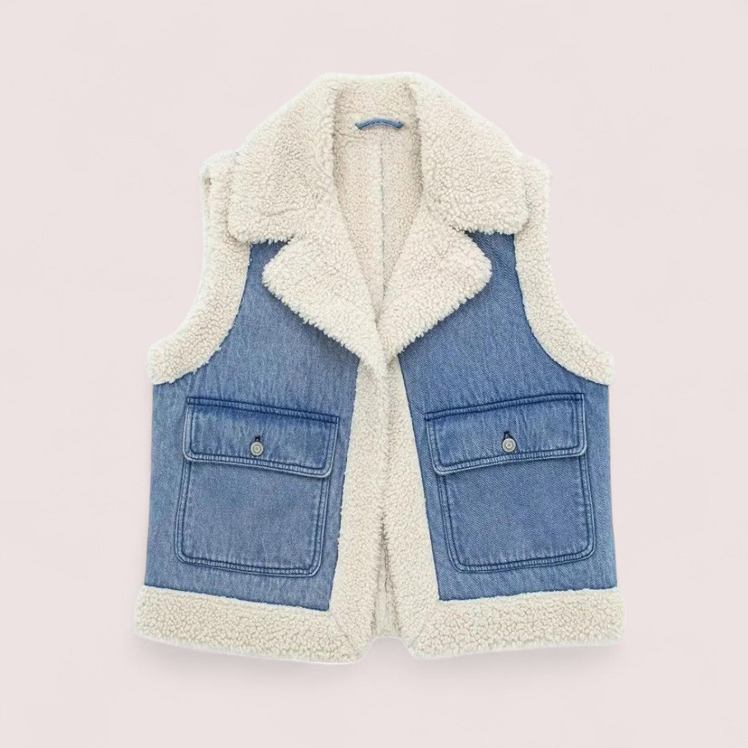 By Ophelia™ | | Denim and Sheepskin Jacket