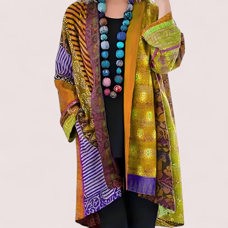 By Ophelia™ | Artistic Patchwork Kimono Jacket