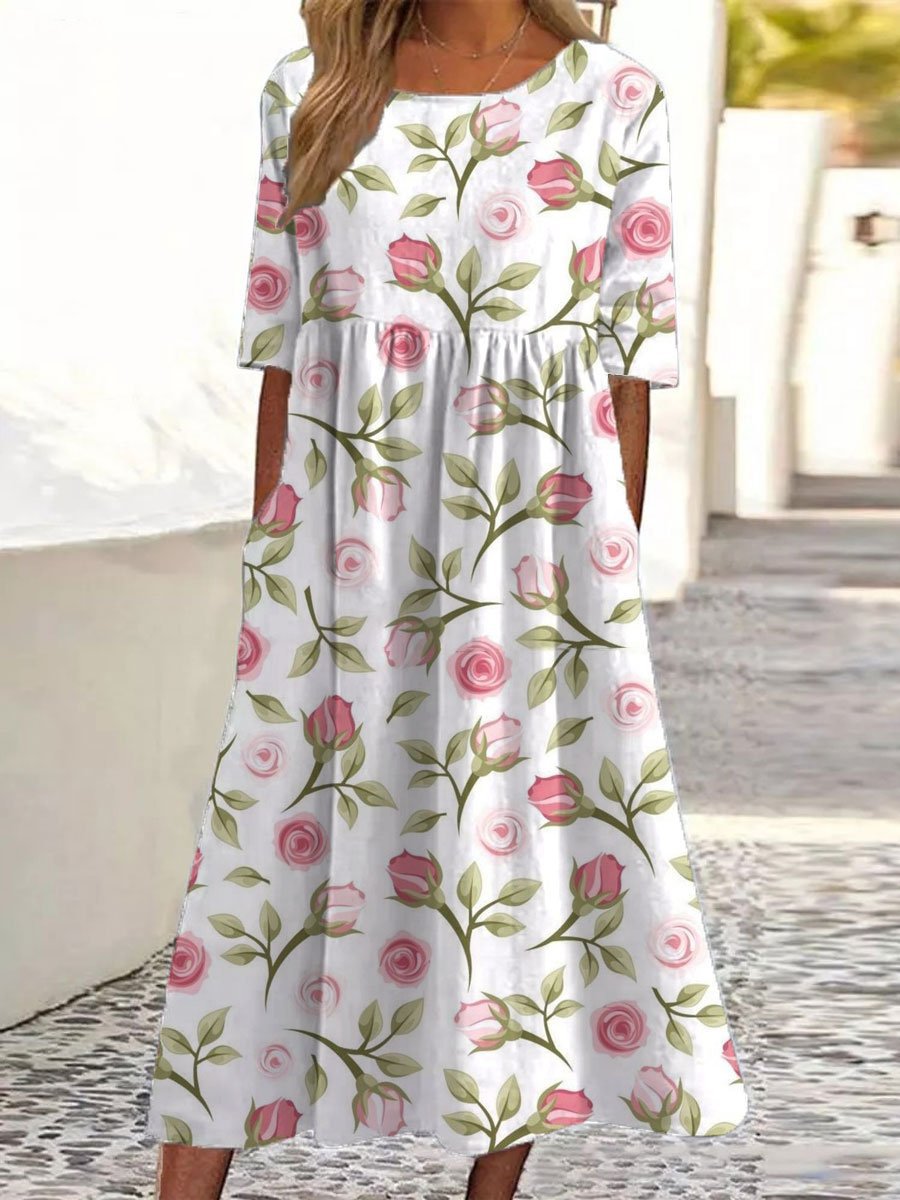 Wendy – Embroidered Relaxed Midi Dress 
