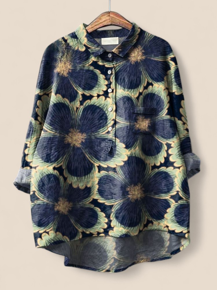 Ruby - Casual Vintage Floral Print Shirt