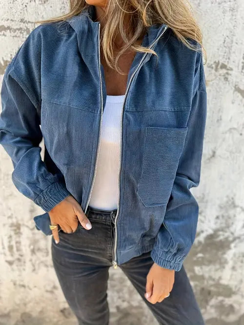 By Ophelia™ | Cord Jacket with Zipper