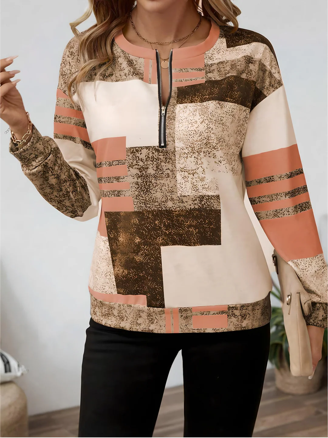 Meliora™ | Patterned Long Sleeve Top 